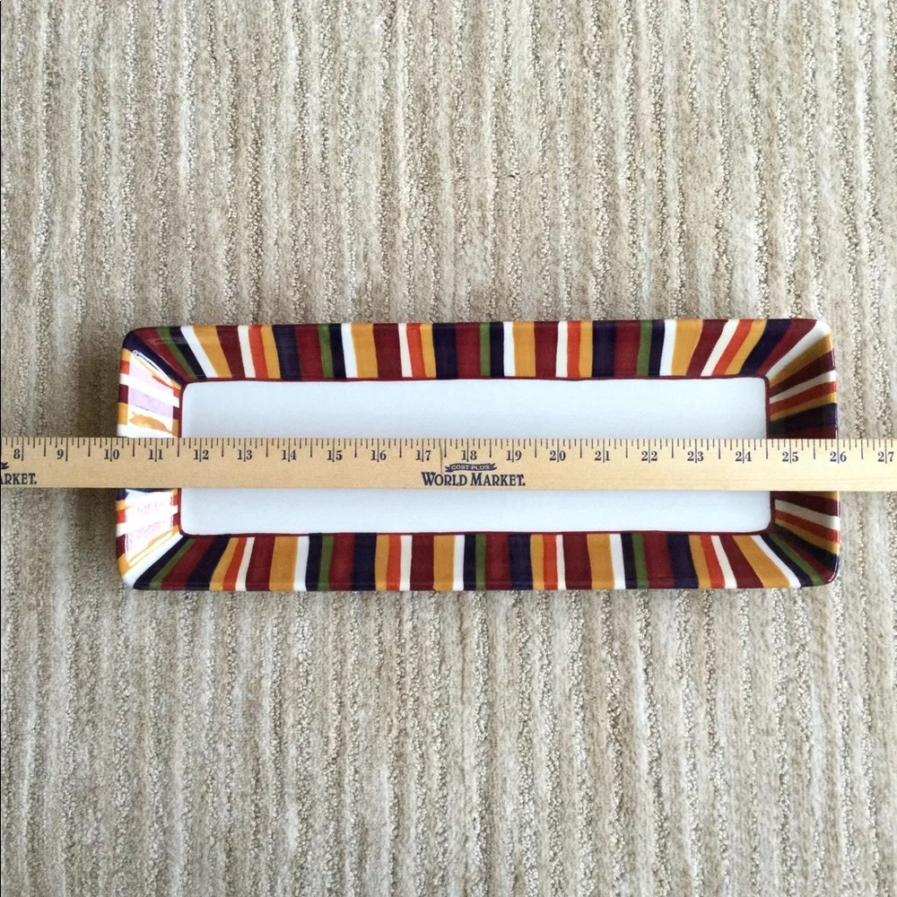 Pampered Chef Simple Additions Striped Serving Tray Platter